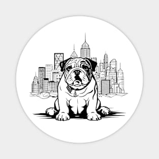 English Bulldog Dog Pet Animal World Furry Friend Vector Graphic Magnet